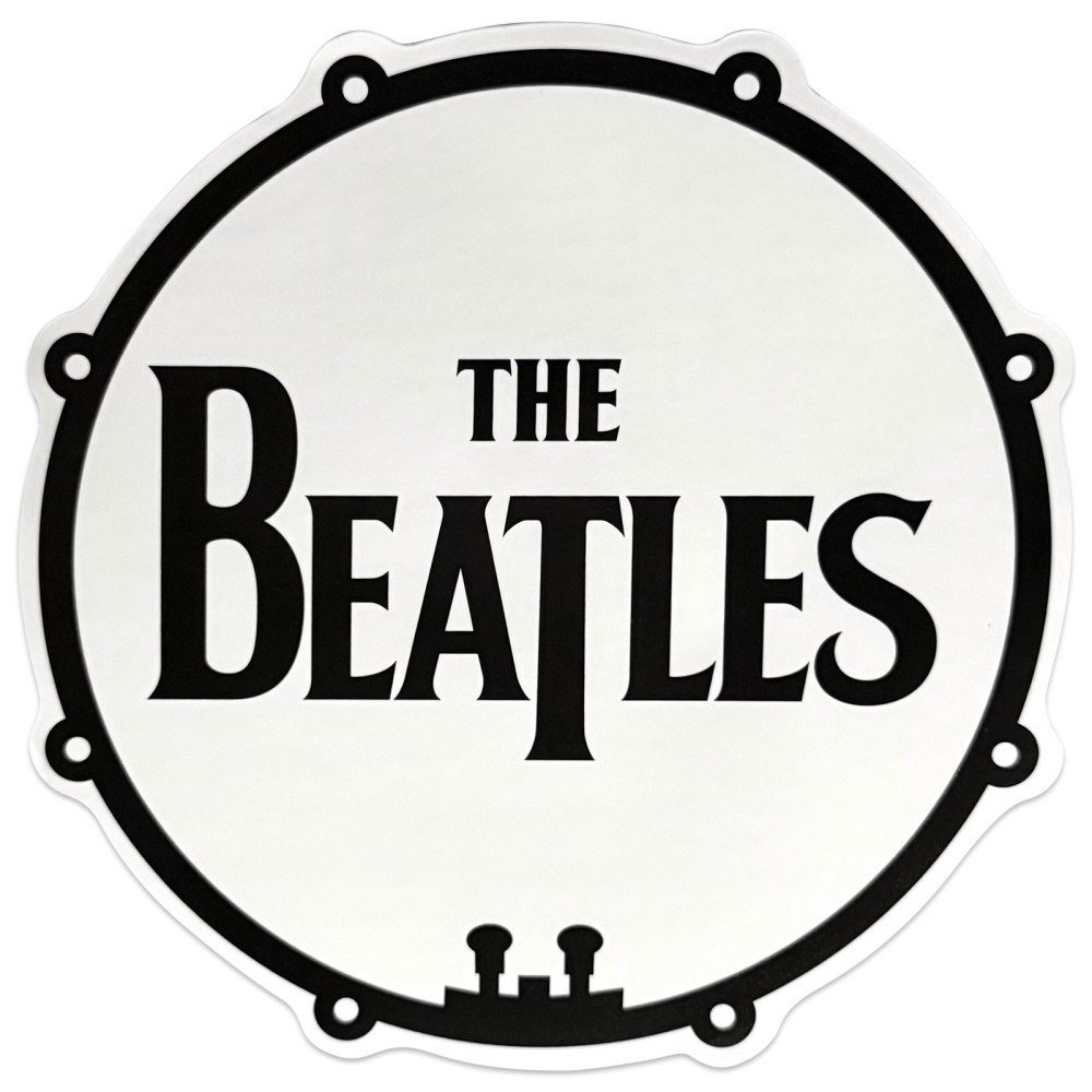 The Beatles - Drum Logo Sticker - White/Black